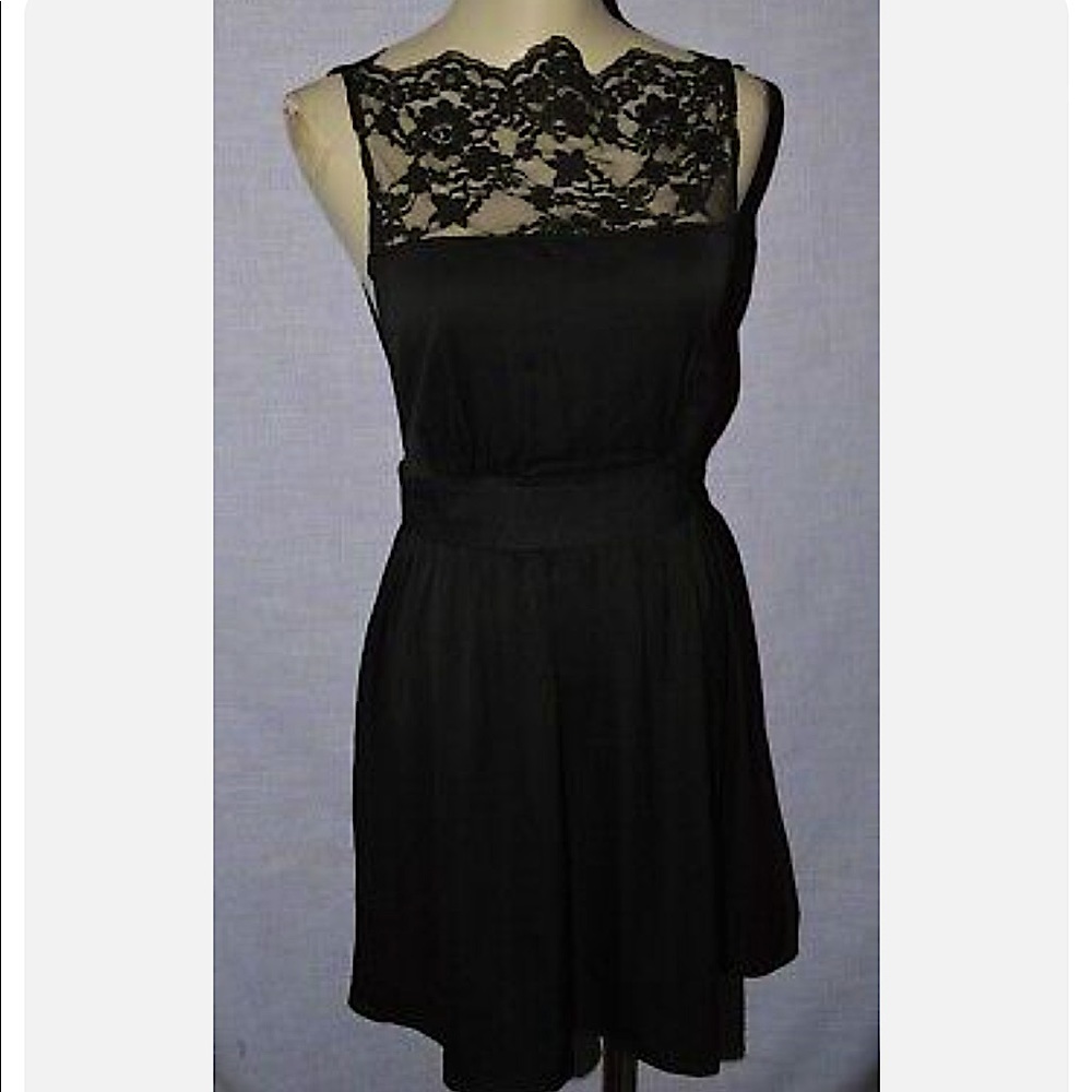 Free People Black Lace Mini Dress